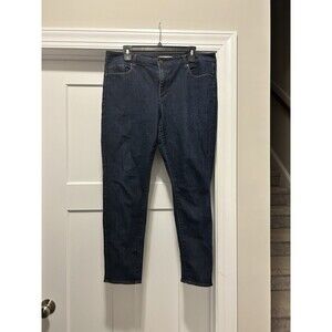 Ann Taylor loft jeans womens size 32/14 curvy skinny stretch mid rise denim blue